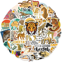 Cartoon Cheetah Stickers for Suitcase, Skateboard, Laptop, Phone, DIY Decal (ONLINE ORDER ONLY)