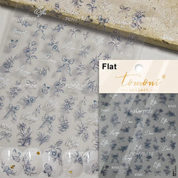 Embroidered Butterfly Flower Colourful Gradient Morning Glory Leaves Self Adhesive Nail Art Stickers Rhinestone Manicure Decals (ONLINE ORDER ONLY)