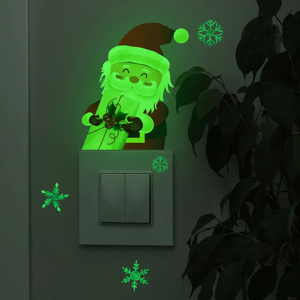 Luminous Santa Claus Glow-in-the-Dark Wall Decals Christmas Home Decor (Online Order Only)