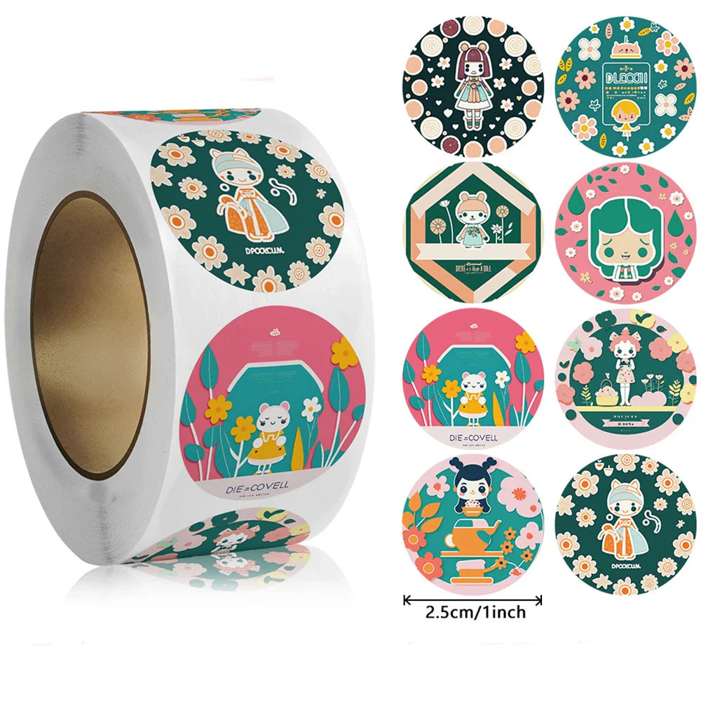 100-500pcs Cute Reward Sticker 1inch Cartoon Animal Stickers For Kids Gift Decor Envelope Sealing Labels Stationery Stickers (ONLINE ORDER ONLY)