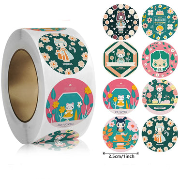 100-500pcs Cute Reward Sticker 1inch Cartoon Animal Stickers For Kids Gift Decor Envelope Sealing Labels Stationery Stickers (ONLINE ORDER ONLY)