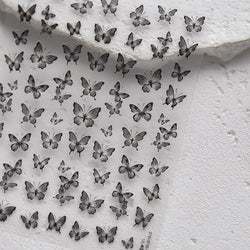 Charming Beautiful Black White Small Butterfly Flower Petal Love Heart Bowknot 5D Self Adhesive Nail Art Sticker Manicure Decals (Online Order Only)