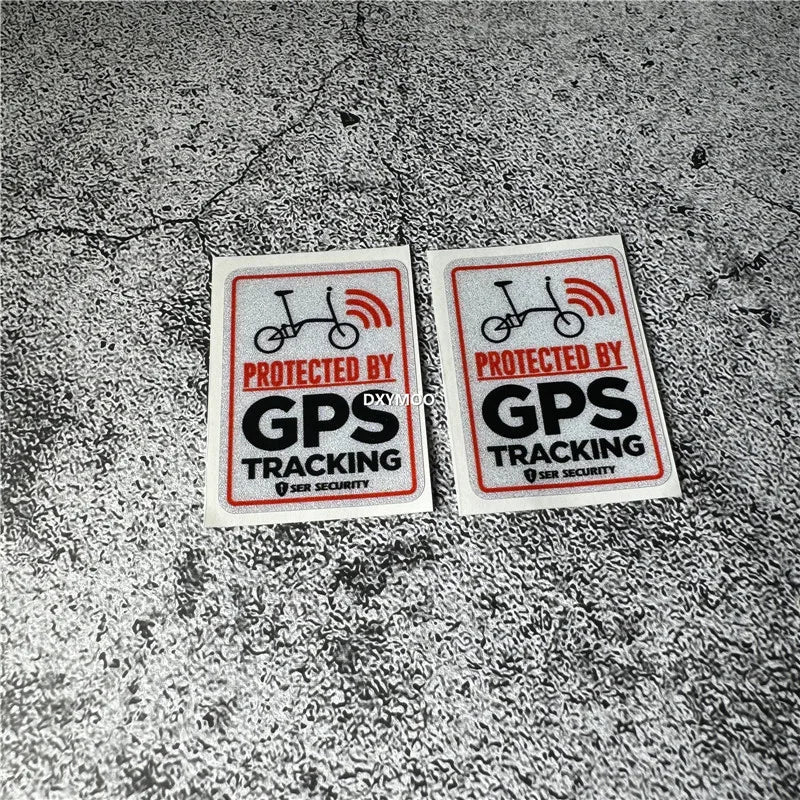 2x Warning GPS Device Car Styling Stickers Decal Road Mountain Fold Bike Bicycle Decals (ONLINE ORDER ONLY)