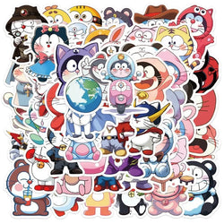 50pcs Doraemon Cartoon Stickers for Laptop, Phone, Scooter, Water Bottle, Suitcase, Refrigerator (Online Order Only)