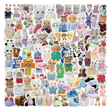 60/120PCS Forest Family Easter Bunny Reindeer Panda Animal Stickers Gift Children's DIY toy stickers Pack Waterproof (ONLINE ORDER ONLY)