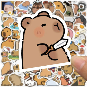 10/30/50/100pcs Kawaii Animal Capybara Graffiti Stickers Notebook Laptop Phone Suitcase Diary Waterproof Sticker for Kids Toys (ONLINE ORDER ONLY)