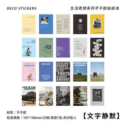 20 sheets Life Fantasy Series Scrapbooking Sticker Book Hand Account Background Decorative Sticker Label DIY Material Stationery (Online Order Only)