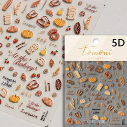 Autumn Fall Maple Leaves Ginkgo Leaf Osmanthus Chrysanthemums Rabbit Bunny Plant Flower Relief Nail Art Sticker Decoration Decal (ONLINE ORDER ONLY)