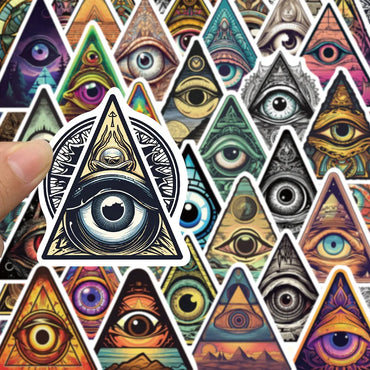 10/30/50PCS Horror Eye of God Stickers Cartoon Decals Cool Graffiti Toys Bike Suitcase Motorcycle Fridge Helmet Car Sticker Gift (ONLINE ORDER ONLY)