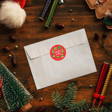 100-500Pcs Christmas Tree Candy Stickers 1inch Christmas Holiday Decor Sealing Label for Small Business Packaging Gift Decor (ONLINE ORDER ONLY)