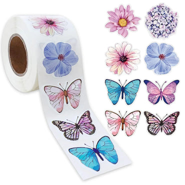 100-500pcs Cute Flower Butterfly Stickers Children Reward Label Encouragement Scrapbooking Decoration Stationery Sticker Gifts (ONLINE ORDER ONLY)