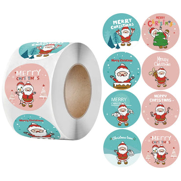 100-500Pcs Merry Christmas Stickers Cute Animals Snowman Trees Decorative Stickers Wrapping Gift Box Label christmas Tags (ONLINE ORDER ONLY)