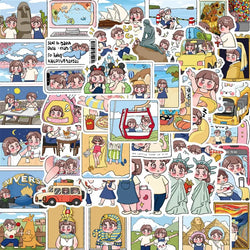 50pcs Travel Stickers for Suitcase, Water Cup, Phone, Car, Laptop, Scooter, Refrigerator (ONLINE ORDER ONLY)