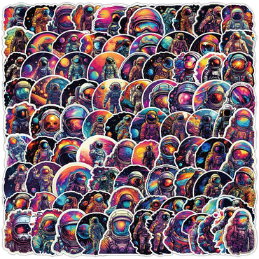10/30/50/100pcs Cartoon Outer Space Astronaut Graffiti Stickers Decals Kid Toy Laptop Notebook Phone Suitcase Decoration Sticker (Online Order Only)