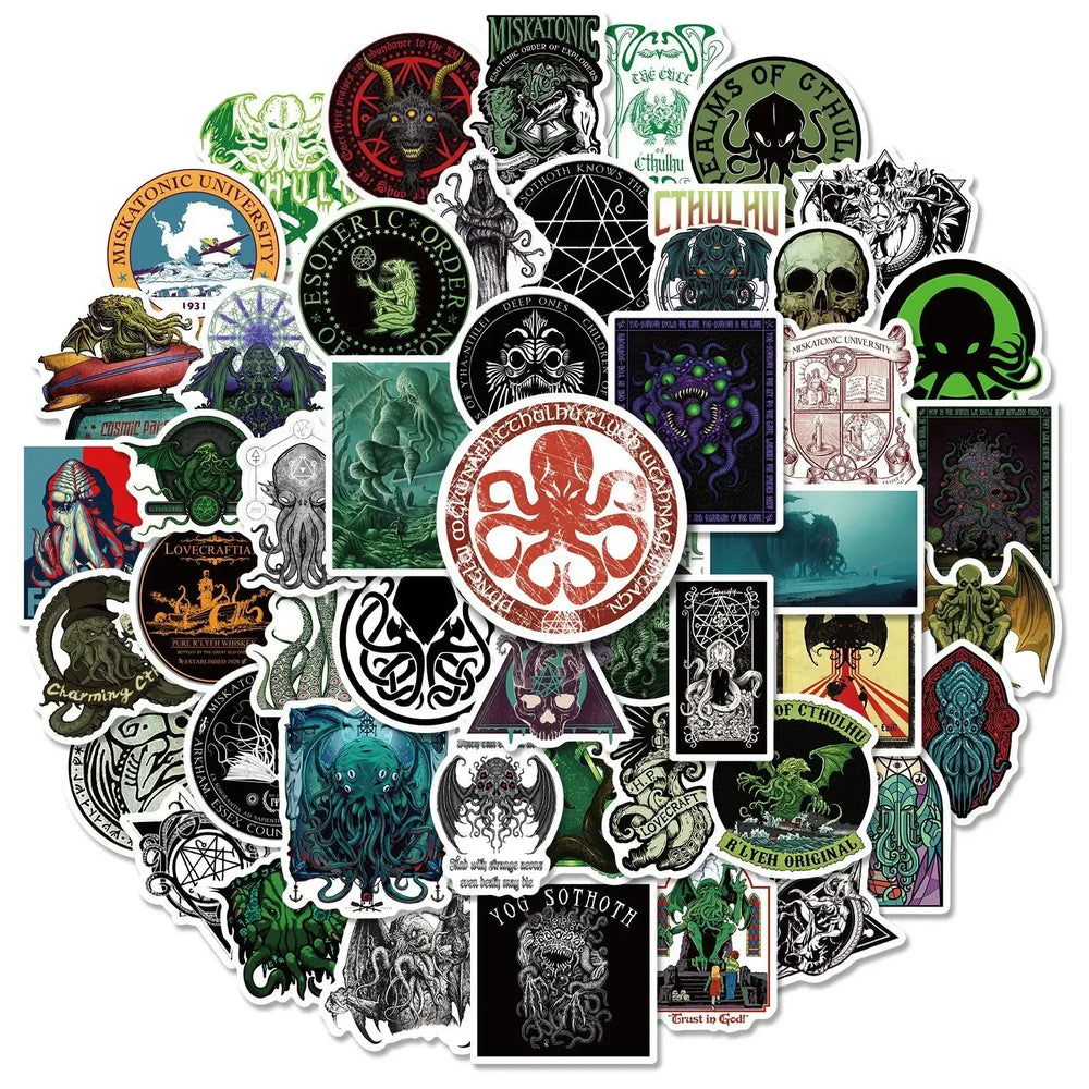 10/50PCS Cool Horror Great Cthulhu Stickers Suitcase Laptop Skateboard Phone Fridge Luggage Decal Cartoon Mythos Sticker Toy (Online Order Only)