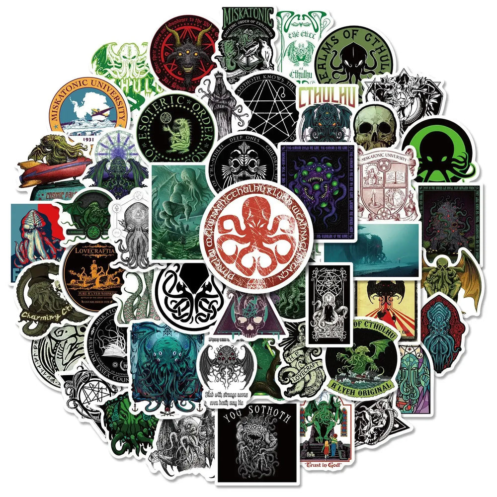 10/50PCS Cool Horror Great Cthulhu Stickers Suitcase Laptop Skateboard Phone Fridge Luggage Decal Cartoon Mythos Sticker Toy (Online Order Only)