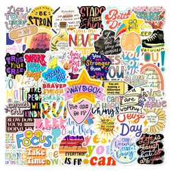 Inspirational Graffiti Stickers for Luggage, Water Bottle, Scrapbook, Guitar, Laptop, Phone, Skateboard - 10/25/50pcs (Online Order Only)