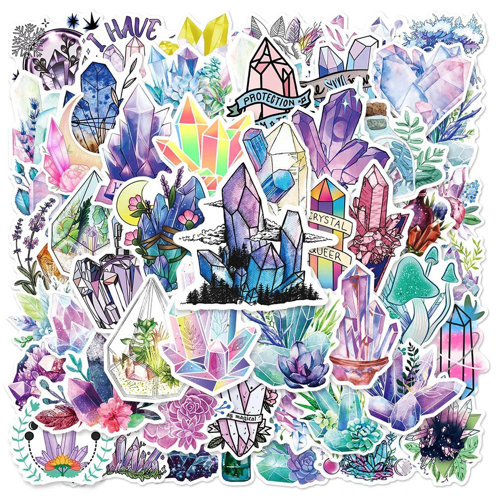 Cute Crystal Cartoon Stickers for Kids - Laptop, Phone, Notebook, Diary Decor (10/30/50pcs) (ONLINE ORDER ONLY)