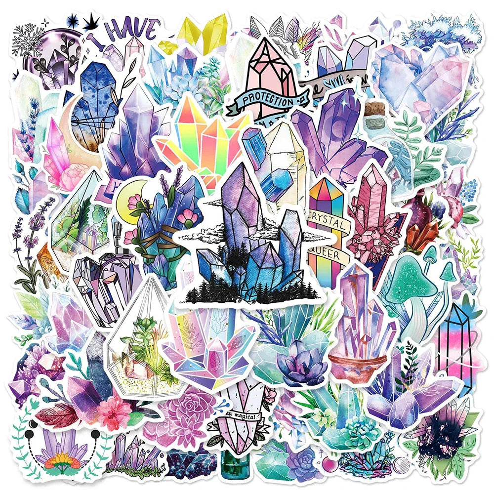 Cute Crystal Cartoon Stickers for Kids - Laptop, Phone, Notebook, Diary Decor (10/30/50pcs) (ONLINE ORDER ONLY)