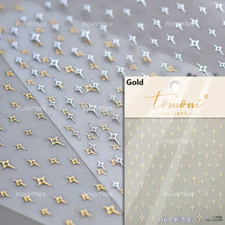 Chic Colourful Star Moon Curved Line Arc Necklace Love Heart Hanging in The Air Cherry Adhesive Nail Art Stickers Manicure Decal (Online Order Only)