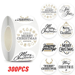 100-500pcs Christmas Theme Seal Labels Stickers For DIY Gift Baking Package Envelope Stationery Decoration 1inch (Online Order Only)