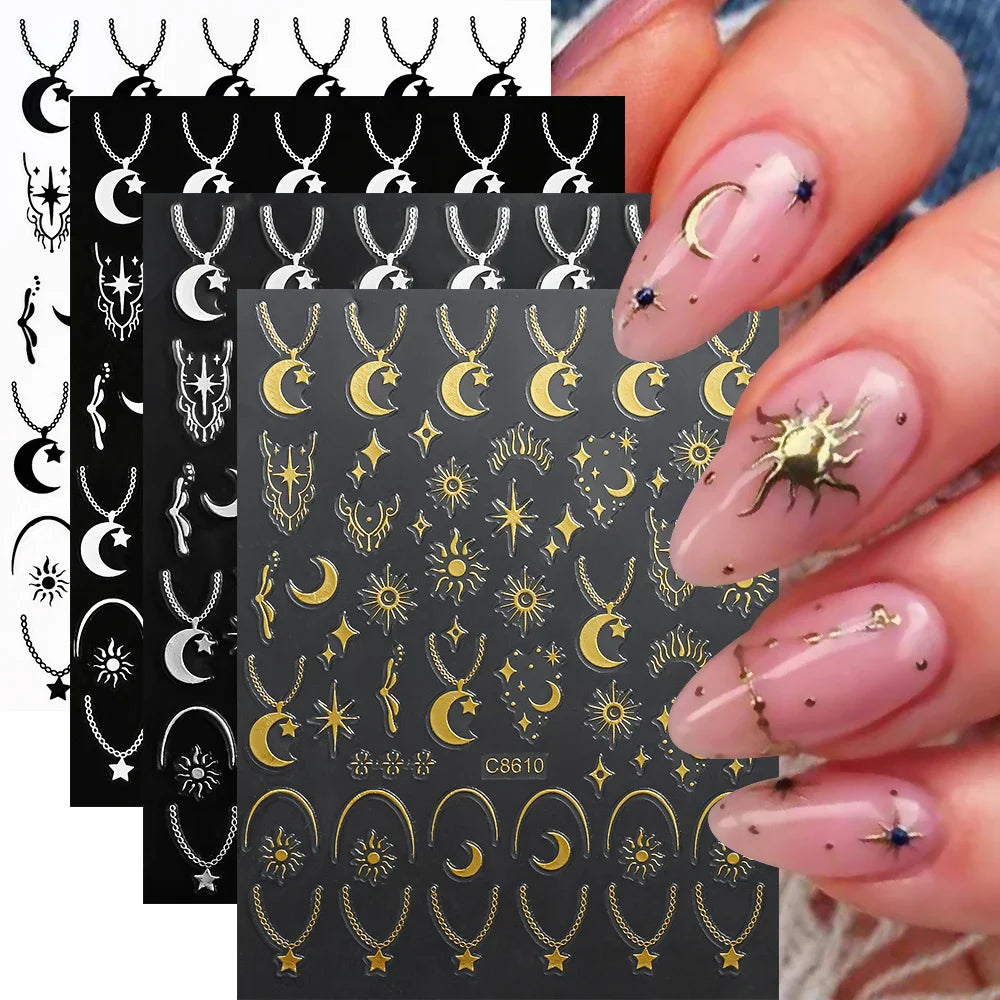 4pcs Elegant Metallic Butterfly Nail Art Stickers Holographic Silvery Chrome Effect Butterfly Sliders for Nails Manicure Decors* (ONLINE ORDER ONLY)