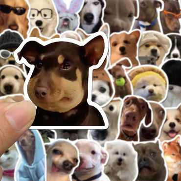 10/30/50pcs Dog Meme Cartoon Stickers Funny Animal Graffiti Sticker Motorcycle Laptop Skateboard Spoof Cartoon Decal Waterproof (Online Order Only)