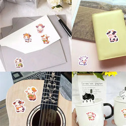 500PCS Kawaii Calf Sticky Paper Labels Thank You Sticker Sealing DIY Decoration Scrapbooking Stationery Hand Accounting Supplies (ONLINE ORDER ONLY)