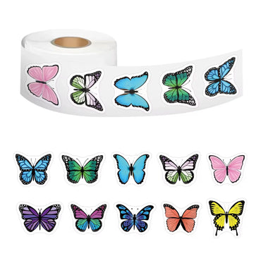 100-500pcs Cute Colorful Butterfly Stickers Handmade Stickers Party Gifts Decorative Labels Scrapbook Stationery Stickers (ONLINE ORDER ONLY)