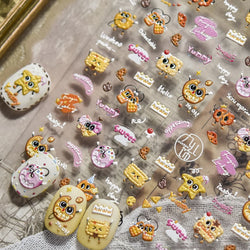 Cute Baking Cookies Bread Bread Cheese Pudding Chocolate Croissant Doughnut Adhesive Nail Art Decoration Sticker Manicure Decals (ONLINE ORDER ONLY)