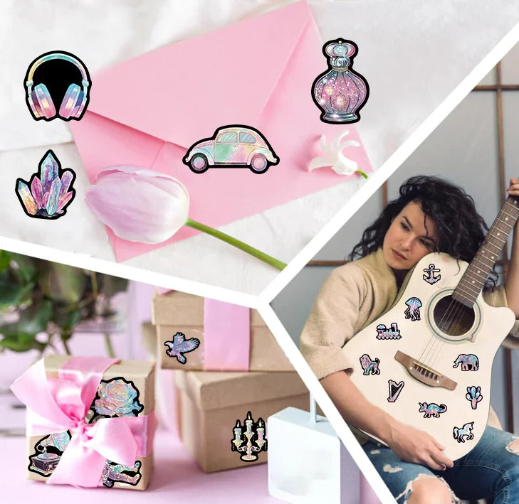 60PCS Colorful Shoes Shells Schoolbags Aesthetics Sticker Waterproof Cartoon Sticker For Desk Refrigerator Computer Phone (Online Order Only)