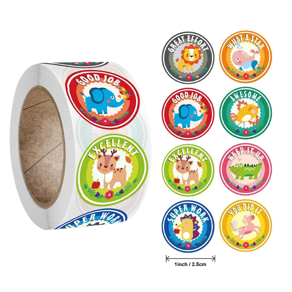 50-500pcs Cute Cartoon Animal Decoration Sticker Cake Label Birthday Wedding Party Sticker Envelope Office Stationery Kids Gift (ONLINE ORDER ONLY)