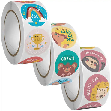 100-500pcs Cartoon Animals Cute Reward Stickers for Kids School Teacher Supplies Kids Classic Toy Gift Sealing Decor Stationery (ONLINE ORDER ONLY)