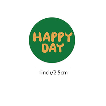 100-500pcs Round Happy Day Stickers For Envelope Seal Labels Gift Packaging Decor Birthday Party Scrapbooking Stationery Sticker (Online Order Only)