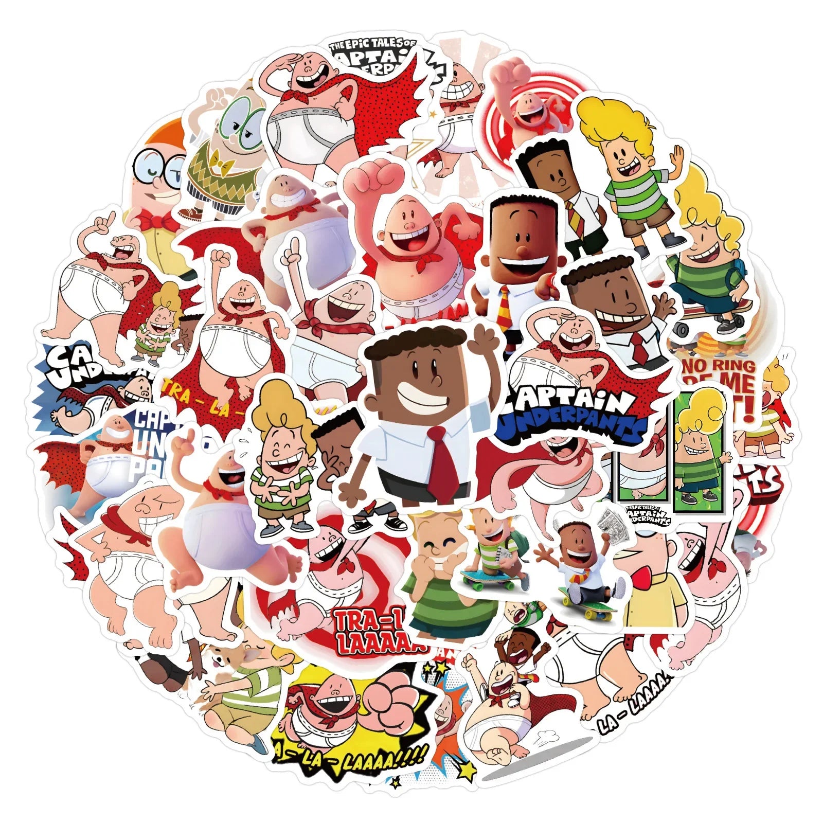 10/30/55PCS Captain-Underpants sticker Stickers Decor Luggage Laptop Phone Guitar Refrigerator Skateboard Reward Sticker Kid Toy (ONLINE ORDER ONLY)