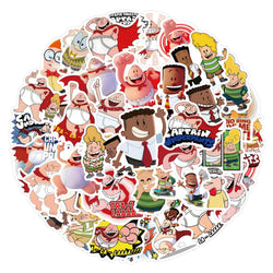 10/30/55PCS Captain-Underpants sticker Stickers Decor Luggage Laptop Phone Guitar Refrigerator Skateboard Reward Sticker Kid Toy (ONLINE ORDER ONLY)