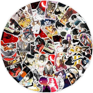 10/30/50PCS Death Note Stickers Funny Mystery Film Sticker Animation Graffiti Decoration Toy Cartoon Decals Luggage Laptop Phone (ONLINE ORDER ONLY)