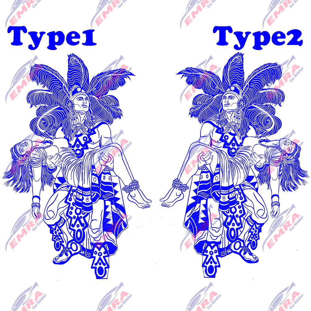 Aztec Man Women Stickers For Car Stickers External Accessories Hood Decoration Die Cutting Waterproof Prevent PVC Vinyl Decal (ONLINE ORDER ONLY)