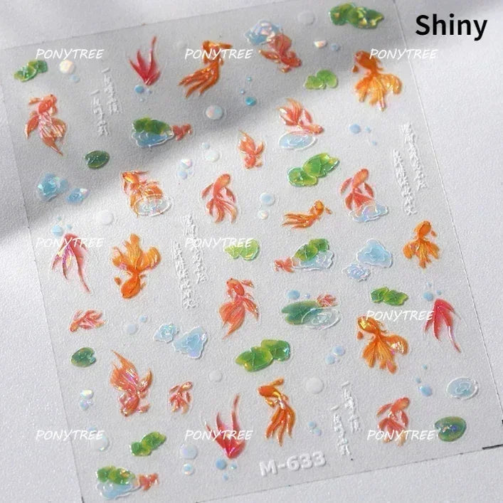 Beach Colourful Conch Dolphin Shell Starfish Jellyfish Star Summer Sea Wave Vacation Mode Water Bubble Nail Art Stickers Decals (Online Order Only)