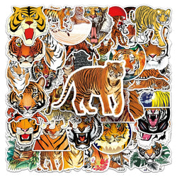 50Pcs Tiger Cartoon Waterproof Vinyl Stickers for Skateboard Snowboard (ONLINE ORDER ONLY)