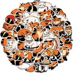 50pcs Cute Cartoon Animals Fox Graffiti Stickers For Laptop Water Bottle Luggage Notebook Phone Waterproof Graffiti Vinyl Decals (ONLINE ORDER ONLY)