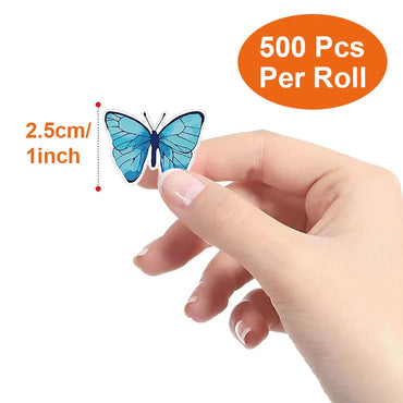100-500pcs Butterfly Flower Sticker 8 Design Colorful Butterfly Decals Cute Stickers Party Decoration Scrapbook Stationery (ONLINE ORDER ONLY)