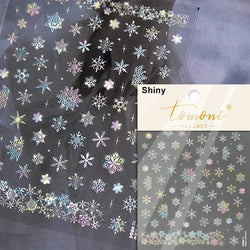 Dressy Embossment Colorful Gradient Snowflakes Laser Silver Christmas Tree Winter Bowknot Santa Nail Art Stickers Manicure Decal (Online Order Only)