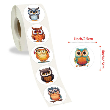 100-500pcs Cute owl Sticker Animals Sticker for Kids Classic Toy Decoration School Teacher Supplies Encouragement Sticker (ONLINE ORDER ONLY)