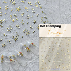 Retro Mini Flower Vintage Leaves Hot Stamping Petal Daisy Delicate Chic Self Adhesive Nail Art Stickers Manicure Decal Wholesale (ONLINE ORDER ONLY)