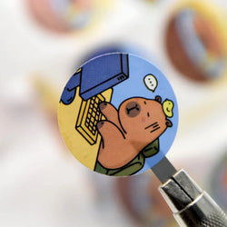 500Pcs Funny Cartoon Cute Capybara Varied Stickers Roll for Kids Phone Helmet Laptop Computer Decor Sealing Label Graffiti Decal (Online Order Only)