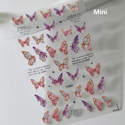 Charming Golden Gradient Shiny Rhinestone Jelly Butterfly Flower Petal Bowknot 3D Self Adhesive Nail Art Sticker Manicure Decals (ONLINE ORDER ONLY)