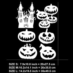 6pcs Halloween Decorative Stickers Castle Pumpkin Lantern Ghost Skull Waterproof  High Quality decal for  car ,window Stickers (ONLINE ORDER ONLY)