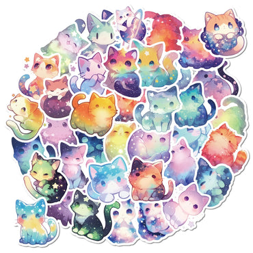 10/30/50PCS Starry Cat Stickers Cute Cat Sticker Animal Decoration Fridge Luggage Laptop Phone Guitar Car Bike Skateboard Toy (Online Order Only)