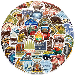 10/30/48PCS Camping Stickers Outdoor Travel Hiking Cartoon Decals DIY Laptop Scrapbook Phone Luggage Water Bottle Helmet Sticker (ONLINE ORDER ONLY)